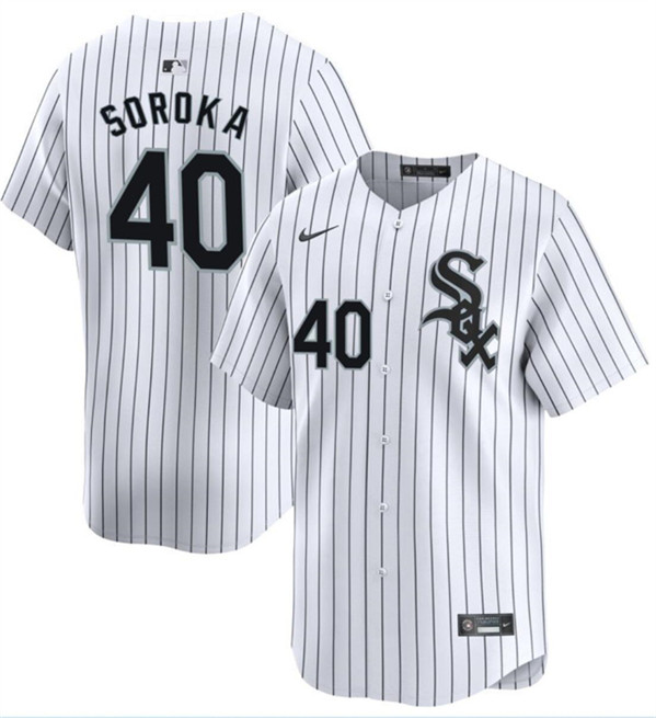 Chicago White Sox #40 Michael Soroka White Home Limited Stitched Jersey