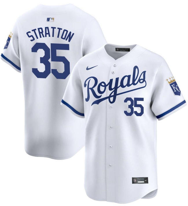 Kansas City Royals #35 Chris Stratton White 2024 Home Limited Cool Base Stitched Jersey