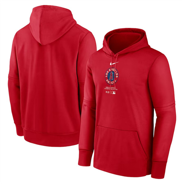 Los Angeles Angels Red 2024 Collection Practice Performance Pullover Hoodie