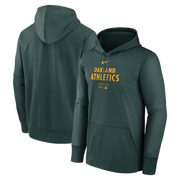 Oakland Athletics Green 2024 Collection Practice Performance Pullover Hoodie