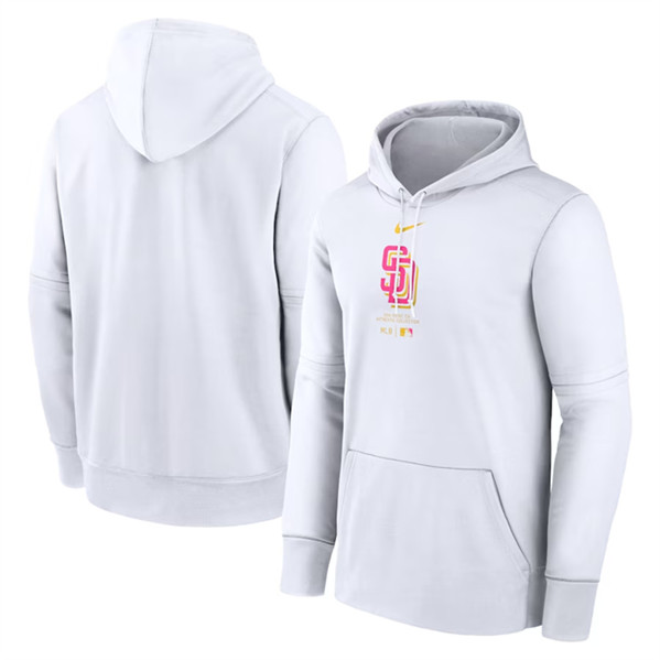 San Diego Padres White Collection Practice Performance Pullover Hoodie