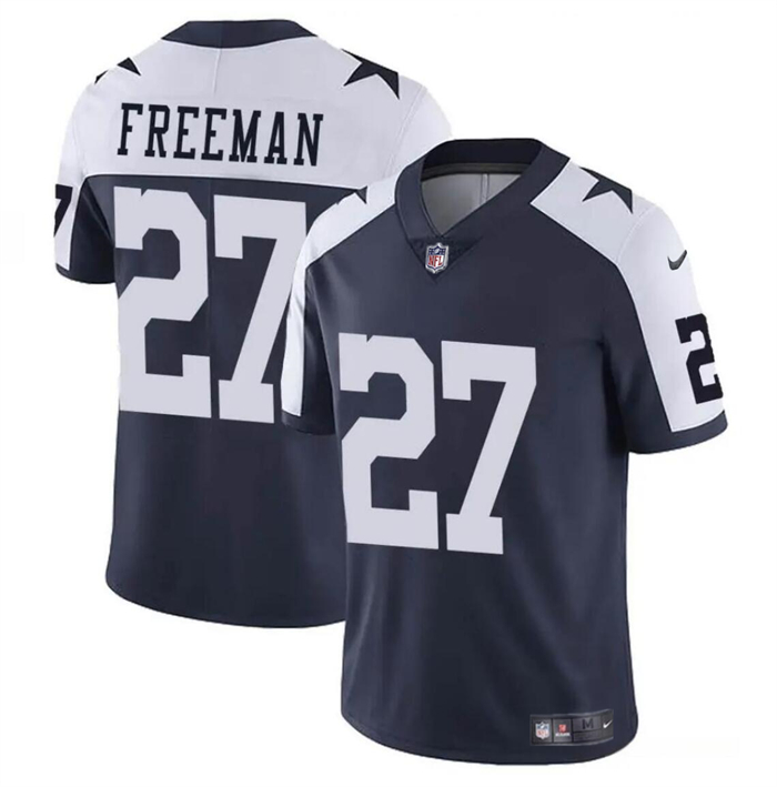 Dallas Cowboys #27 Royce Freeman Navy White Thnaksgiving Vapor Untouchable Limited Stitched Jersey