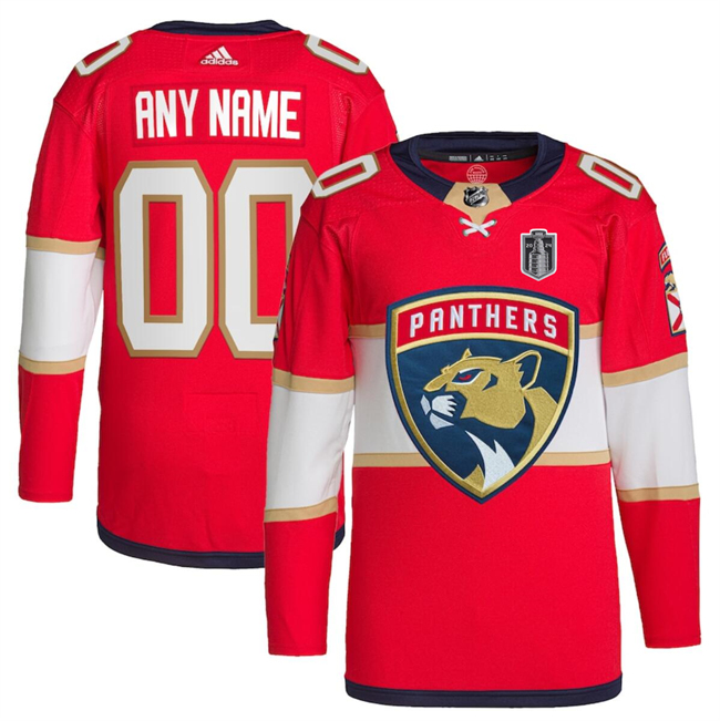 Florida Panthers Custom Red 2024 Stanley Cup Final Patch Stitched Jersey