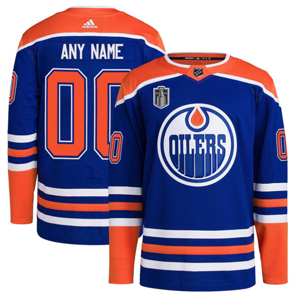 Edmonton Oilers Custom Royal 2024 Stanley Cup Final Patch Stitched Jersey
