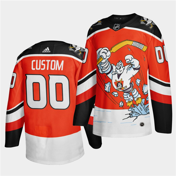Anaheim Ducks Custom 2020 21 Orange Reverse Retro Stitched Jersey