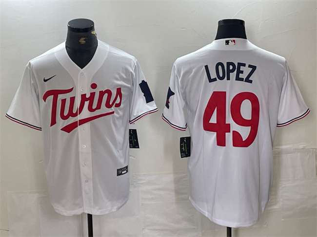 Minnesota Twins #49 Pablo López White Cool Base Stitched Jersey