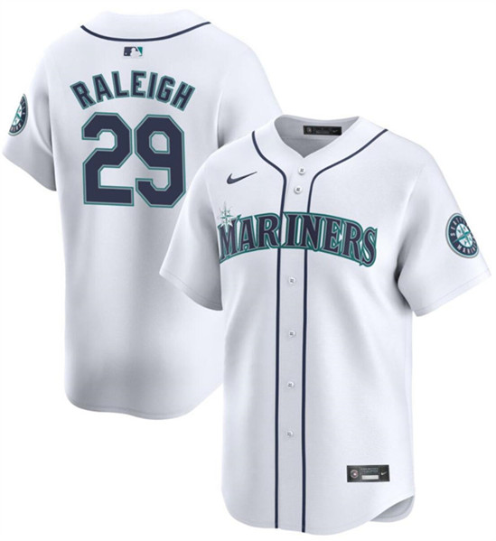 Seattle Mariners #29 Cal Raleig White 2024 Home Limited Stitched Jersey