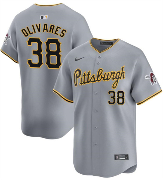 Pittsburgh Pirates #38 Edward Olivares Gray 2024 Away Limited Stitched Jersey