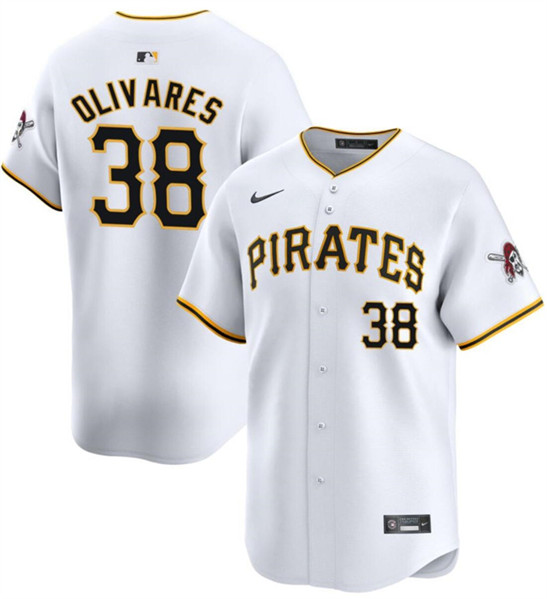 Pittsburgh Pirates #38 Edward Olivares White 2024 Home Limited Stitched Jersey