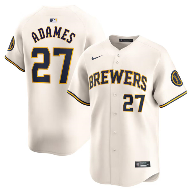 Milwaukee Brewers #27 Willy Adames Cream 2024 Home Limited Stitched Jersey