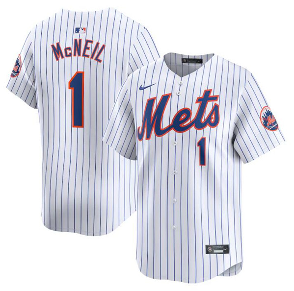 New York Mets #1 Jeff McNeil White 2024 Home Limited Stitched Jersey