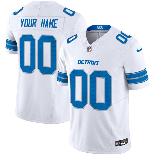 Detroit Lions Custom White 2024 F.U.S.E. Vapor Limited Stitched Jersey