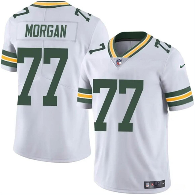 Green Bay Packers #77 Jordan Morgan White 2024 Draft Vapor Limited Stitched Jersey