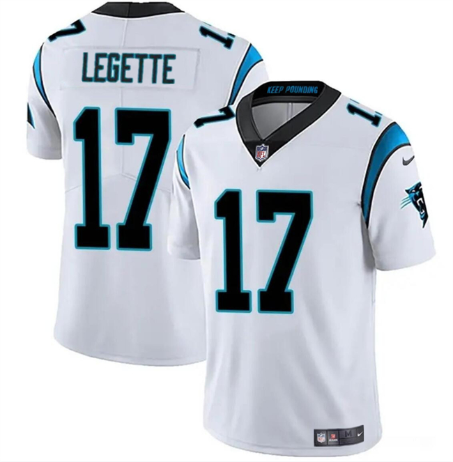 Carolina Panthers #17 Xavier Legette White 2024 Draft Vapor Limited Stitched Jersey