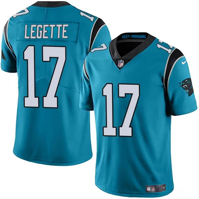 Carolina Panthers #17 Xavier Legette Blue 2024 Draft Vapor Limited Stitched Jersey