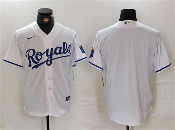 Kansas City Royals Blank White Cool Base Stitched Jersey