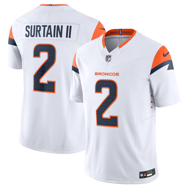 Denver Broncos #2 Pat Surtain II White 2024 F.U.S.E. Vapor Limited Stitched Jersey