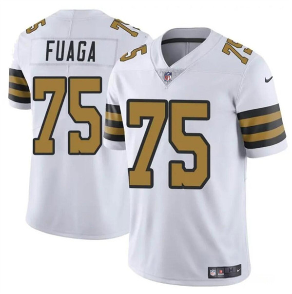 New Orleans Saints #75 Taliese Fuaga White 2024 Draft Color Rush Limited Stitched Jersey