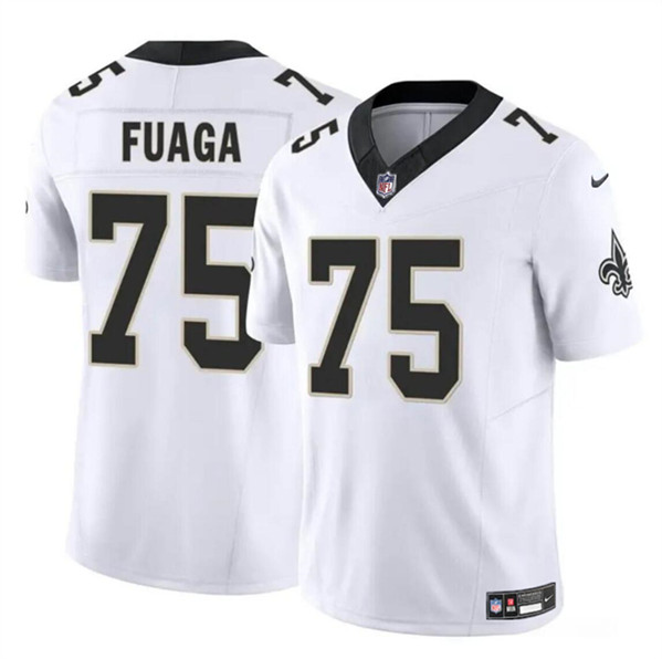 New Orleans Saints #75 Taliese Fuaga White 2024 Draft F.U.S.E. Vapor Limited Stitched Jersey