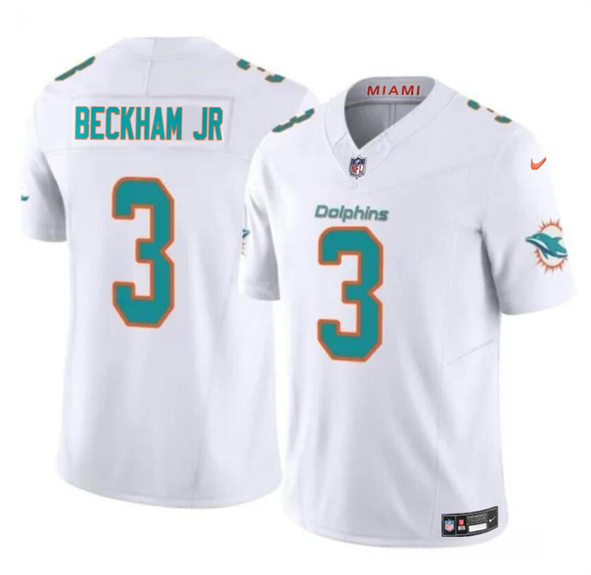 Miami Dolphins #3 Odell Beckham Jr White 2023 F.U.S.E Vapor Limited Stitched Jersey