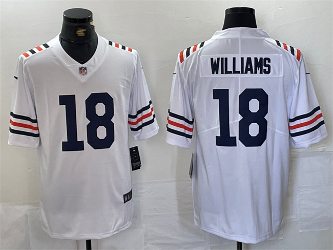 Chicago Bears #18 Caleb Williams White 2024 Draft Vapor Stitched Jersey