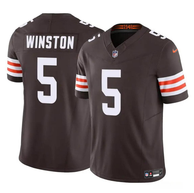 Cleveland Browns #5 Jameis Winston Brown 2023 F.U.S.E Vapor Limited Stitched Jersey