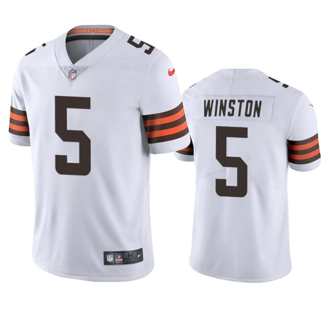 Cleveland Browns #5 Jameis Winston White Vapor Limited Stitched Jersey