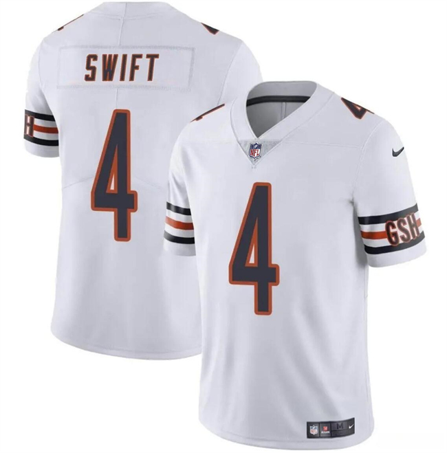 Chicago Bears #4 D’Andre Swift White Vapor Stitched Jersey