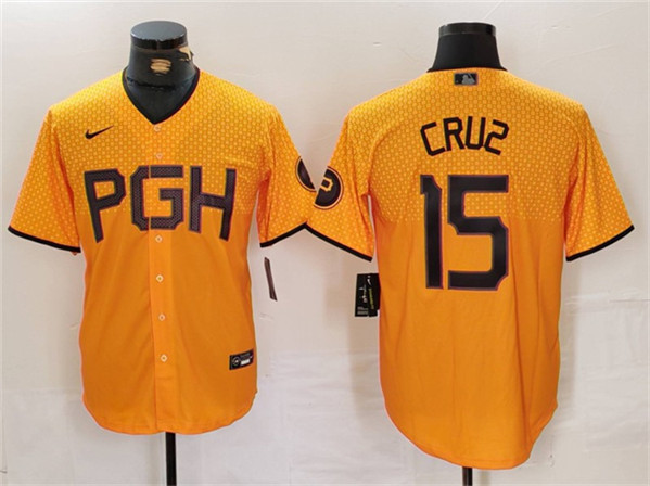 Pittsburgh Pirates #15 Oneil Cruz Gold City Connect Stitched Jersey