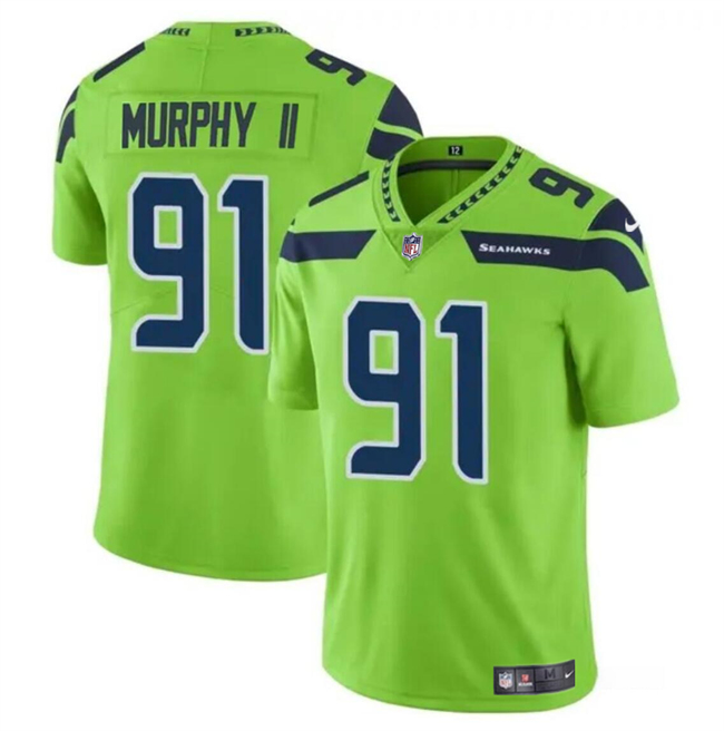 Seattle Seahawks #91 Byron Murphy II Green 2024 Draft Vapor Limited Stitched Jersey