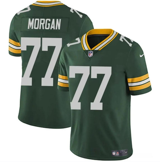 Green Bay Packers #77 Jordan Morgan Green 2024 Draft Vapor Limited Stitched Jersey