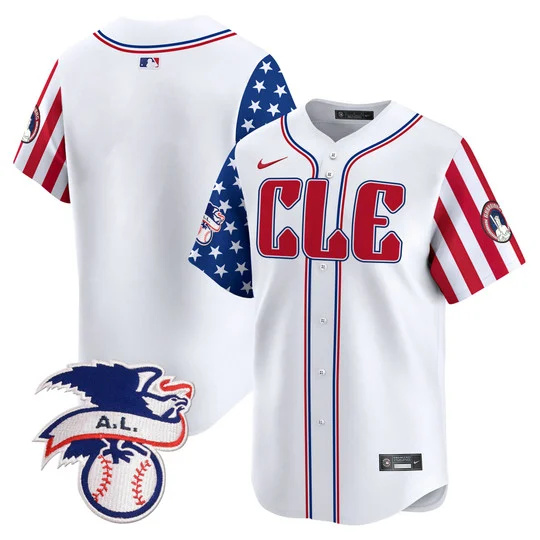 Cleveland Guardians Blank White 2024 Fourth Of July Vapor Premier Limited Stitched Jersey