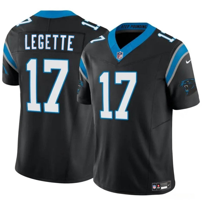 Carolina Panthers #17 Xavier Legette Black 2024 Draft F.U.S.E. Vapor Limited Stitched Jersey
