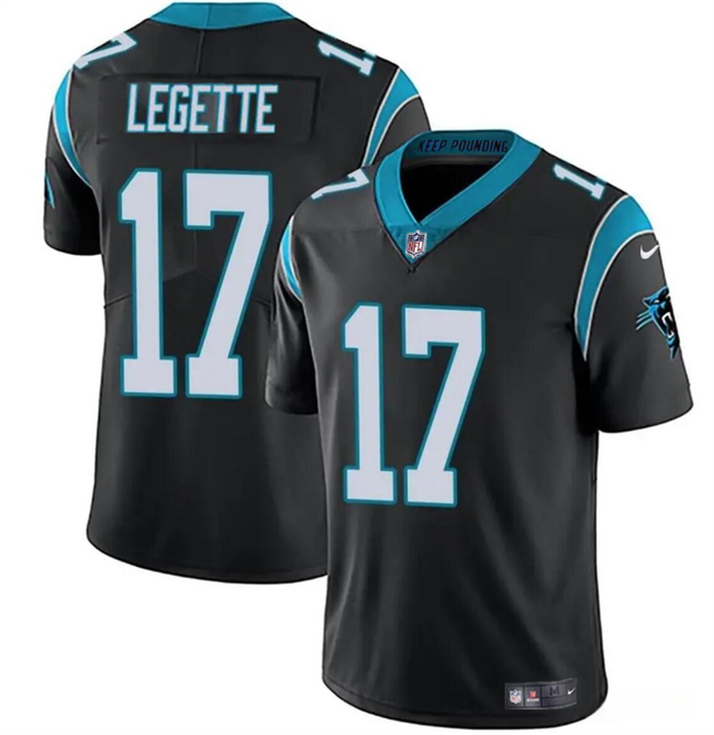 Carolina Panthers #17 Xavier Legette Black 2024 Draft Vapor Limited Stitched Jersey