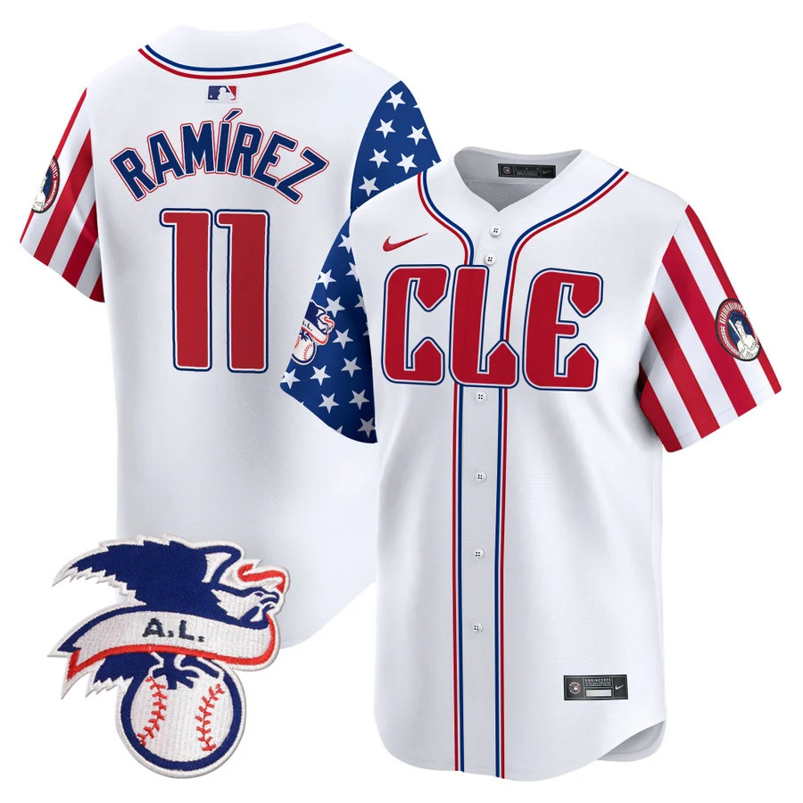Cleveland Guardians #11 José Ramírez White 2024 Fourth Of July Vapor Premier Limited Stitched Jersey
