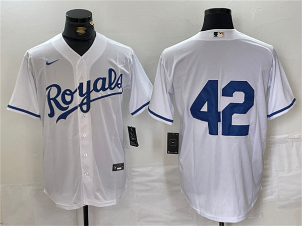 Kansas City Royals #42 Jackie Robinson White Cool Base Stitched Jersey