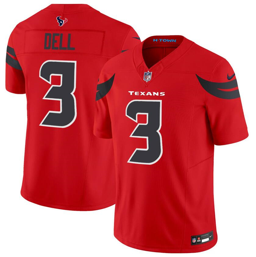 Houston Texans Custom Red 2024 Alternate Vapor F.U.S.E. Limited Stitched Jersey