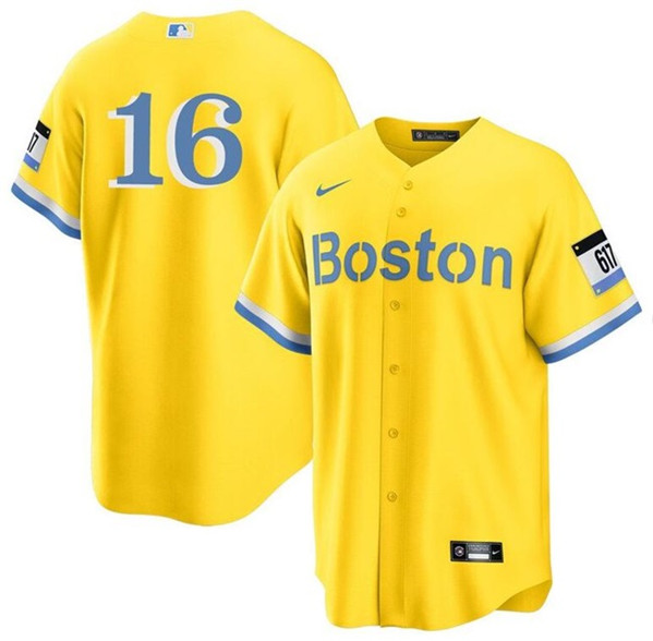 Boston Red Sox #16 Jarren Duran Gold City Connect Stitched Jersey