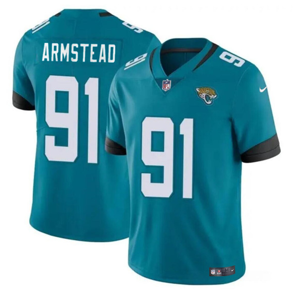 Jacksonville Jaguars #91 Arik Armstead Teal Vapor Untouchable Limited Stitched Jersey