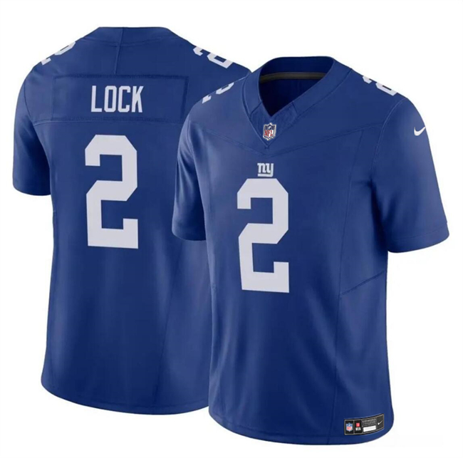 New York Giants #2 Drew Lock Blue 2023 F.U.S.E. Vapor Untouchable Limited Stitched Jersey