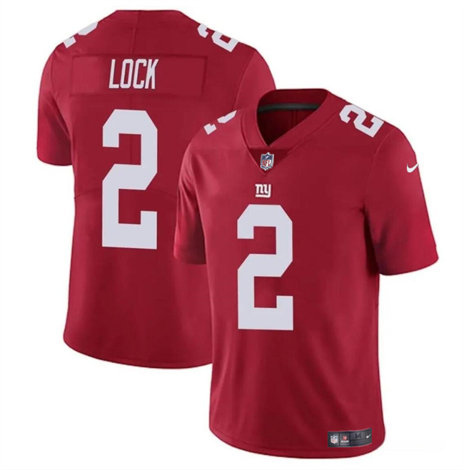 New York Giants #2 Drew Lock Red Vapor Untouchable Limited Stitched Jersey