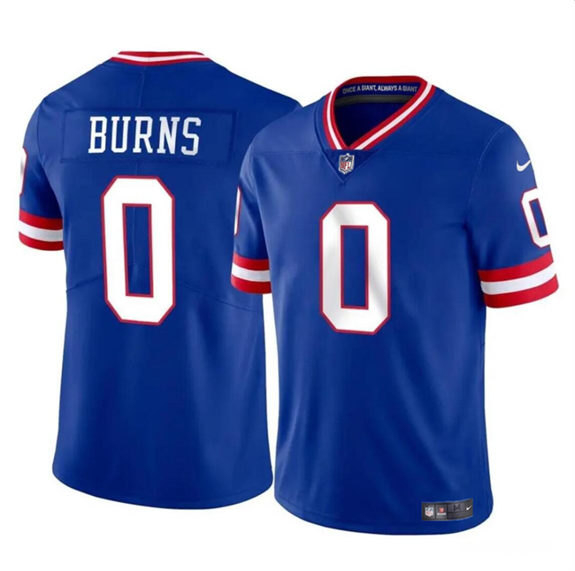 New York Giants #0 Brian Burns Blue Throwback Vapor Untouchable Limited Stitched Jersey