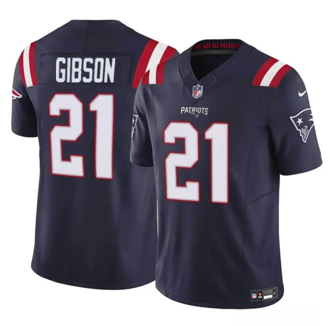 New England Patriots #21 Antonio Gibson Navy 2023 F.U.S.E. Vapor Limited Stitched Jersey