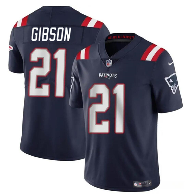 New England Patriots #21 Antonio Gibsonz Navy Vapor Limited Stitched Jersey