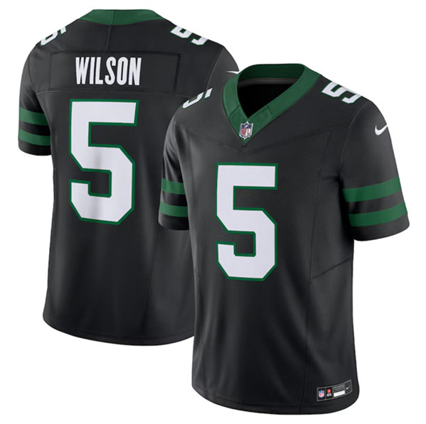 New York Jets #5 Garrett Wilson Black 2024 F.U.S.E. Vapor Limited Stitched Jersey