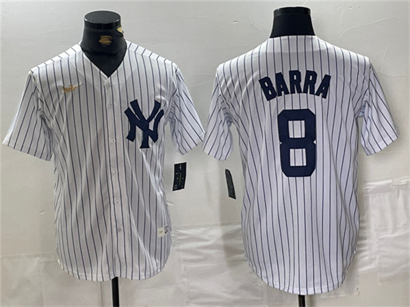 New York Yankees #8 Yogi Berra White Cool Base Stitched Jersey
