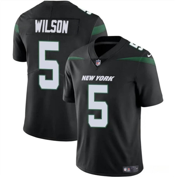 New York Jets #5 Garrett Wilson Black Vapor Untouchable Limited Stitched Jersey