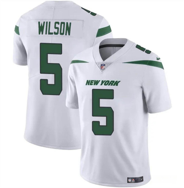 New York Jets #5 Garrett Wilson White Vapor Untouchable Limited Stitched Jersey