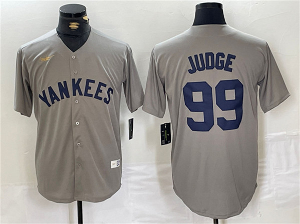 New York Yankees #99 Aaron Judge Gray Cool Base Stitched Jersey