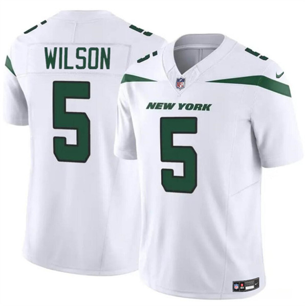 New York Jets #5 Garrett Wilson White 2023 F.U.S.E. Vapor Untouchable Limited Stitched Jersey
